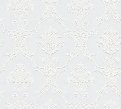 A seamless pattern of embossed damask-style wallpaper.