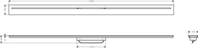 Obrázek produktu pro hansgrohe AXOR Drain prefabrikovaný sprchový žlab, 1200 mm, 42524820