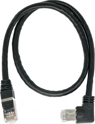 Produktbild von LAN Kabel 0,5 m RJ45 Stecker Ethernetkabel Netzwerkkabel Winkel in Schwarz