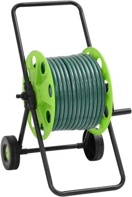 Imagen del producto de Carro para mangueras con 30 metros de manguera de PVC verde, carro para manguera de jardín y enrollador de manguera, modelo 3281521