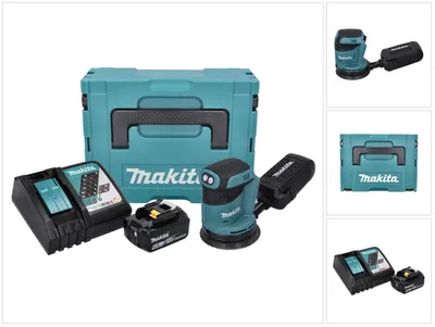 Produktbild von Makita DBO 180 RG1J Akku Exzenterschleifer 18 V 125 mm + 1x Akku 6,0 Ah + Ladegerät + Makpac