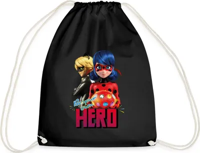 Produktbild von Spreadshirt Miraculous Be Your Own Hero Turnbeutel, One size, Schwarz