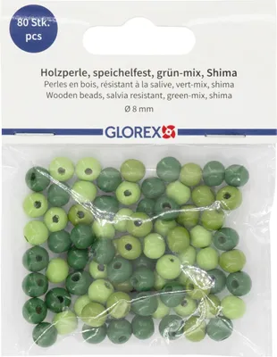 Produktbild von Glorex Holzperle grün mix 8 mm - 80 Stück