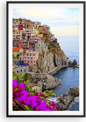 Produktbild von Gerahmtes Poster - Schwarzer Rahmen - Italien küste felsen landschaft - 61x91,5 cm - Wand Bild - Wanddeko - Wandbilder - Wandposter - Bilderrahmen - Bilder - Kunstdruck - Wandbild - P2BPA61x91-2684