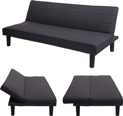 Produktbild von Schlafsofa MCW-J17, Couch Klappsofa Gästebett Bettsofa, Schlaffunktion Stoff/Textil 165cm  anthrazit-grau