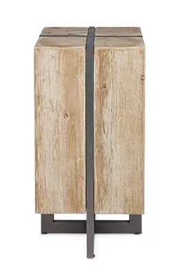 Produktbild von Barhocker Garrett 32 x 32 x 70 cm Stahl Tannenholz Natur Schwarz