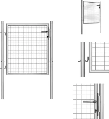 Zdjęcie produktu dla vidaXL Brama ogrodowa stal ocynkowana 105x125 cm srebrna - Bramy ogrodowe