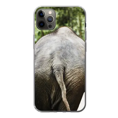 Produktbild von MuchoWow® Handyhülle Schutzhülle Hülle für iPhone 12 Pro Max Elefant - Tiere - Grau - Natur Silikon Softcase Handy Hülle - Hartschale