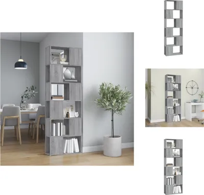 Produktbild von vidaXL Bücherregal/Raumteiler Grau Sonoma 60x24x186 cm - Bücherregale & Bücherschränke