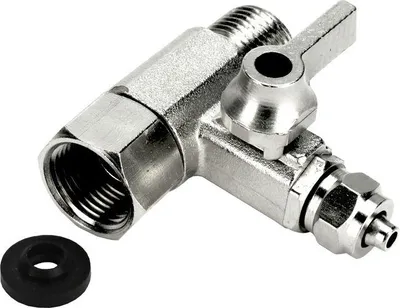 Produktbild von TWaLa Eckventil T-Verteiler aus Edelstahl 3/8' AG x 3/8'IG x 1/4' Schlauch