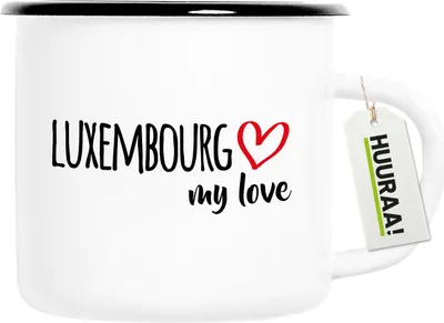 Produktbild von Huuraa Emaille Tasse Luxembourg my love 300ml Vintage Campingbecher Geschenkidee