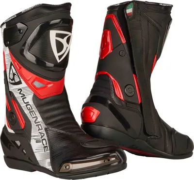 Image de Bottes de moto perforées MUGENRACE Sphantom Plus, noir/rouge/blanc, taille 40