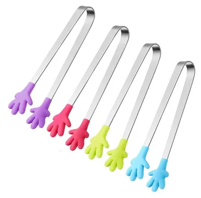 Mini-Silikonzangen, 4 Stück, 13 cm, Küchenhelfer