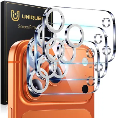 Immagine prodotto di Protezioni per fotocamera per iPhone 17 Pro [3 pezzi], antigraffio, durezza 9H, ultra-trasparenti, colore argento