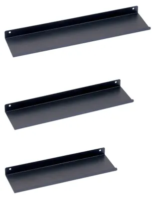 Produktbild von Wandregal Metall 3er Set | Matte Schwarz | Schweberegal Wandboards Bücherregal 3-Teiliges Hängeregal, Wanddeko und Ablage