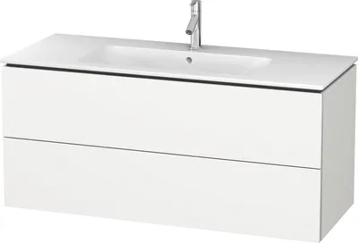 Produktbild von Waschtischunterbau L-CUBE 1220x481x550mm weiß supermatt weiß supermatt