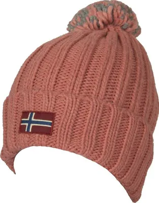 Image de Bonnet à revers et pompon NAPAPIJRI, référence NCNCNP0A4FRZ SEMIURY W 2, fabriqué en Italie, taille unique, 10 % laine, 5 % viscose, 10 % polyamide, 75 %.polyacrylique