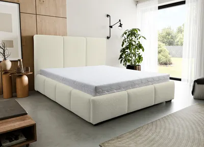 Image de VENASI BASTI Lit rembourré 140x200 BEIGE avec coffre de lit et sommier à lattes QUELLE 03