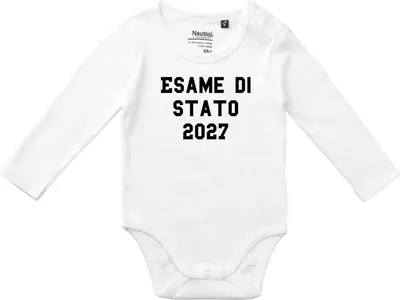 Produktbild von Huuraa Baby Body Esame di Stato 2027 Abschluss Italien 68 White  Baumwolle Fairtrade Langarmbody Geschenkidee