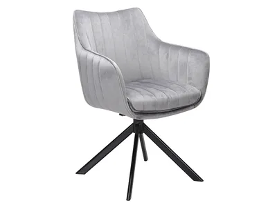 Produktbild von Drehstuhl Azalia Samt Grau - 180° drehba
