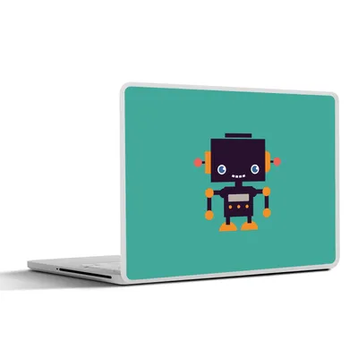 Produktbild von MuchoWow® Laptop Aufkleber Sticker Cover Roboter - Gesicht - Antenne - Blau - Jungen 25x18 cm - Laptop-Deko