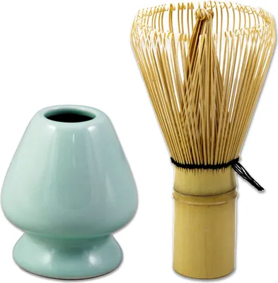 Produktbild von 2-teiliges Set 1x Matcha Besen Halter / Ablage Keramik + 1x Tee - Besen Chasen