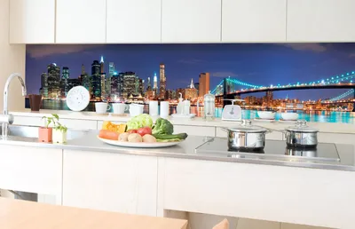 Produktbild von Küchenrückwand Folie selbstklebend MANHATTAN 350 x 60 cm - Klebefolie - Dekofolie - Spritzschutz für Küche -