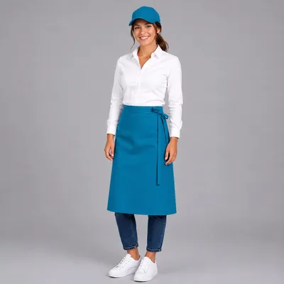 Produktbild von Bistroschürze B 100 x L 80 cm, türkis : türkis : 65% Polyester 35% Baumwolle