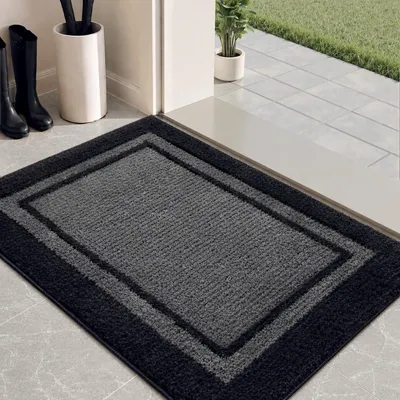 Immagine prodotto di Tappetino per interni, 50 x 80 cm, grigio scuro, antiscivolo, lavabile