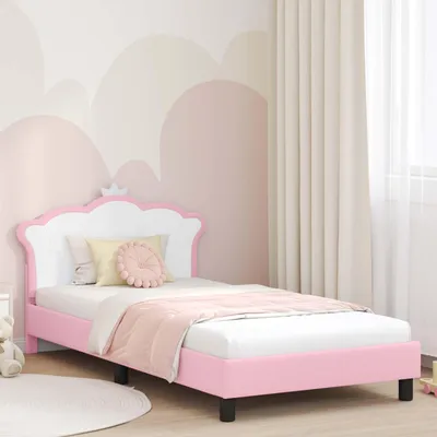 Obrázok produktu pre Maison Exclusive – detská posteľ s čelom, ružová, 90 x 200 cm, PU