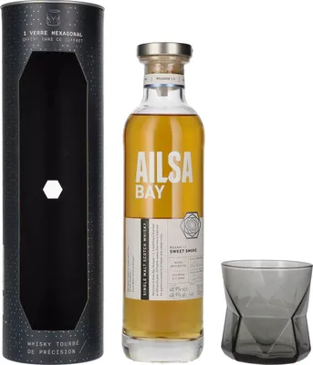 Produktbild von Ailsa Bay SWEET SMOKE Single Malt Scotch Whisky Release 1.2 48,9% Vol. 0,7l in Geschenkbox mit Glas