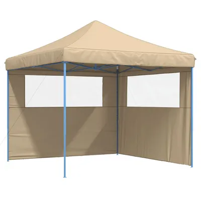 Obrázok produktu pre Skladací pop-up párty stan s 2 bočnými stenami béžový