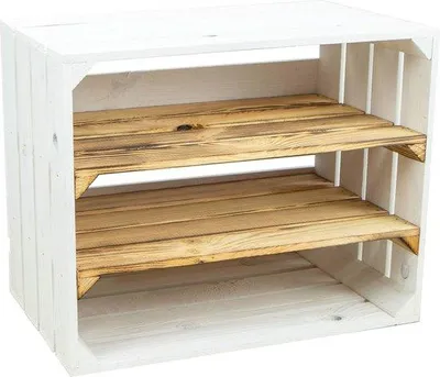 Immagine prodotto di Portascarpe in legno bianco per 6 paia