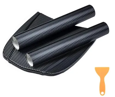 Immagine prodotto di Film adesivo effetto fibra di carbonio 3D, in vinile, con canali d'aria, 2 rotoli, 152 x 30 cm, colore nero