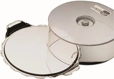 Produktbild von Kleines Edelstahl-Tortenplateau 10cm mit Abdeckhaube