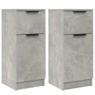 Zdjęcie produktu dla vidaXL Kredensy 2 szt. Beton szary 30x30x70 cm Materiał drewnopochodny