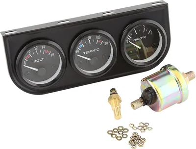 Obrázek produktu pro Měřič teploty vody, 12 V Snadno čitelná sada trojitých měřičů pro nákladní automobily, námořní automobily