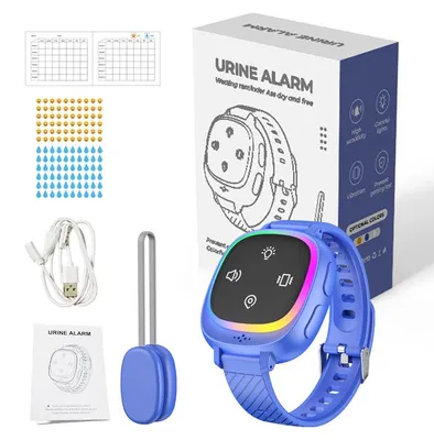 Immagine prodotto di ZELURXX Allarme wireless per l'enuresi notturna per bambini e anziani, sensore per l'enuresi, allarme notturno, impermeabile, per la cura e l'allenamento in caso di enuresi notturna, taglia L, blu