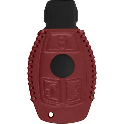 Produktbild von PhoneNatic Echtleder stitched Schlüssel Hülle kompatibel mit der Mercedes-Benz C Klasse 3-Tasten Fernbedienung in rot Funkschlüssel 3-Key