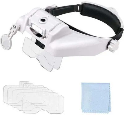 Zdjęcie produktu dla Lupy – z 5 soczewkami – z oświetleniem LED – do malowania diamentowego, lutowania i majsterkowania