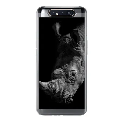 Produktbild von MuchoWow® Handyhülle Schutzhülle Hülle für Samsung Galaxy A80 Nashorn - Wildtier - Porträt Silikon Softcase Handy Hülle - Schutzdeckel