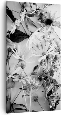 Produktbild von Bild auf Leinwand - Leinwandbild - Einteilig - Blumen Schwarzweiß Fotografie - 55x100cm - Wand Bild - Wanddeko - Wandbilder - Leinwanddruck - Bilder - Wanddekoration - Leinwand bilder - PA55x100-4740
