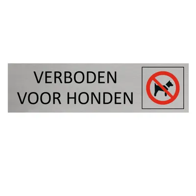 Produktbild von CombiCraft Aluminium Türschild mit Verboden voor honden 165x45mm