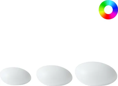 Produktbild von BELIANI Outdoor Leuchten 3er Set LED Solar Weiß Steinform Kunststoff IP54 Wasserfest mit Fernbedienung Moderne Gartenbeleuchtung Wegbeleuchtung Steine
