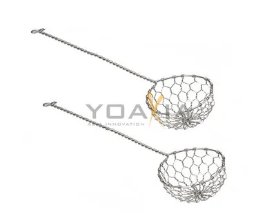 Produktbild von 2er Pack Fondue-Sieb, Ø 6cm, L 22cm, silberfarben, Sieblöffel für Feuertopf, Mongolentopf