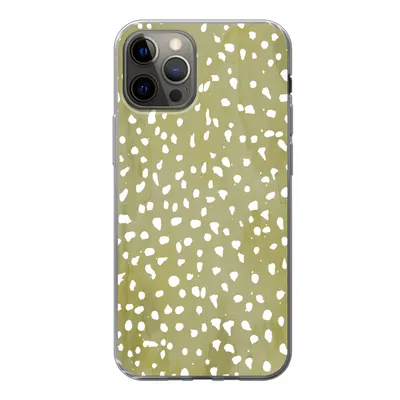 Produktbild von MuchoWow® Handyhülle Schutzhülle Hülle für iPhone 13 Pro Polka dots - Weiß - Grün Silikon Softcase Handy Hülle - Handy-Tasche