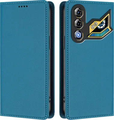 Produktbild von Handyhülle für ZTE nubia Neo 3 GT, Kunstleder Klapphülle Stoßfeste Magnetische Hülle mit Ständer Blau