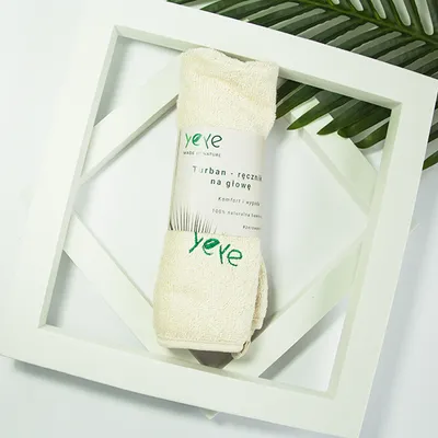 Zdjęcie produktu dla Turban - ręcznik na głowę 100% naturalna bawełna Yeye Ecru