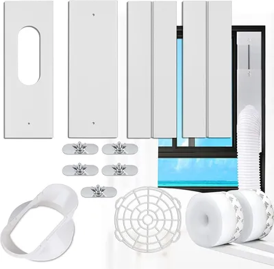 Productafbeelding van Draagbare airconditioner raamkit voor mobiele koeling, verstelbare raamafdichting met 5,9 inch uitlaatslang