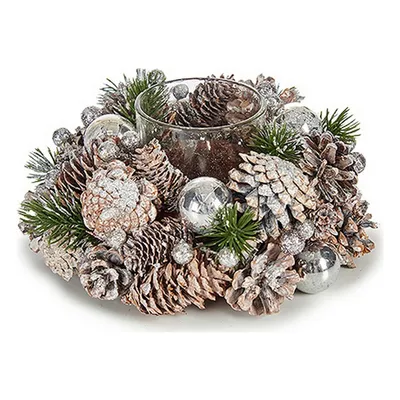 Productafbeelding van Krist+ S3612566 Kersttheelichthouder, zilver, transparant, wit, 19 cm x 9 cm